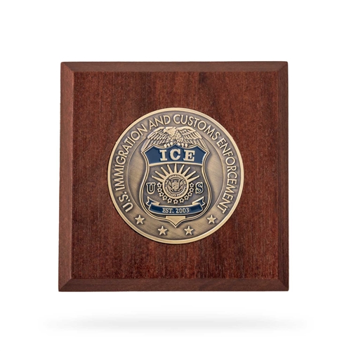 Wooden Paperweight w/ Coin (ICE)