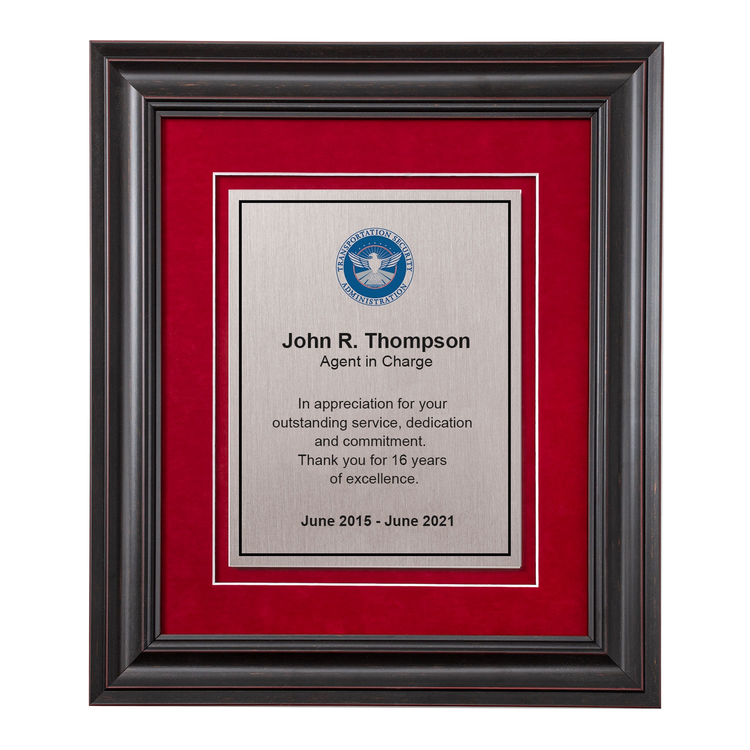 Shadow Box Plaque - Black (TSA)