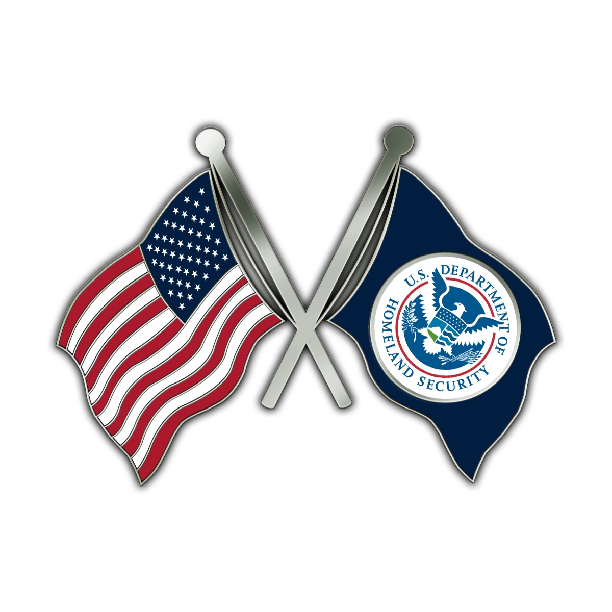 DHS Crossed Flag Lapel Pin