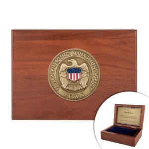 Keepsake Box w/ Medallion (FEMA) - Antique Brass - Personalized