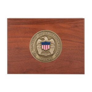 Keepsake Box w/ Medallion (USCIS) - Antique Brass
