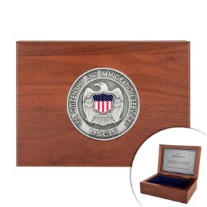 Keepsake Box w/ Medallion (USCIS) - Antique Nickel