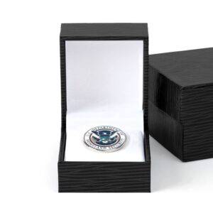 DHS Seal Lapel Pin (Silver) - Black Box