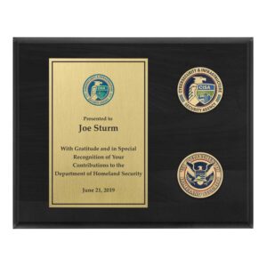 Coins Plaque  (CISA) - Brass / Black