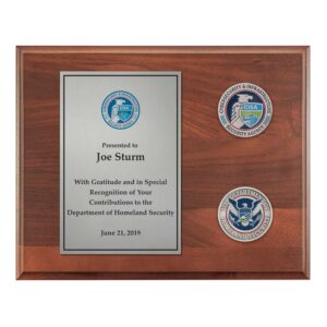 Coins Plaque  (CISA) - Silver / Walnut