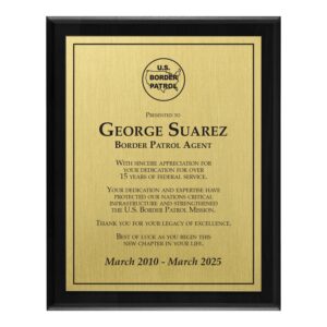 Plaque 8x10 (USBP) - Brass / Black
