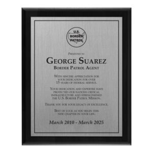 Plaque 8x10 (USBP) - Silver / Black