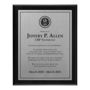 Plaque 8x10 (CBP) - Silver / Black