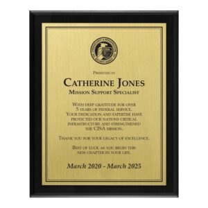 Plaque 8x10 (CISA) - Brass / Black