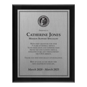 Plaque 8x10 (CISA) - Silver / Black
