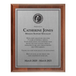 Plaque 8x10 (CISA) - Silver / Walnut