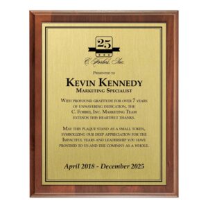 Fully Sublimated Plaque 8x10 (Customizable) - Brass / Walnut