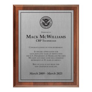 Plaque 8x10 (DHS) - Silver / Walnut