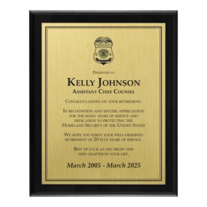 Plaque 8x10 (HSI) - Brass / Black