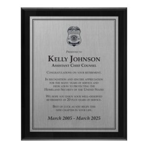 Plaque 8x10 (HSI) - Silver / Black