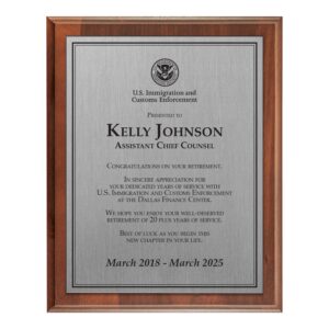 Plaque 8x10 (ICE) - Silver / Walnut