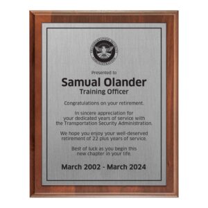 Plaque 8x10 (TSA) - Silver / Walnut