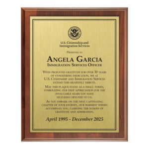 Fully Sublimated Plaque 8x10 (USCIS)