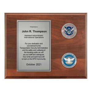 Coins Plaque (TSA) - Silver / Walnut