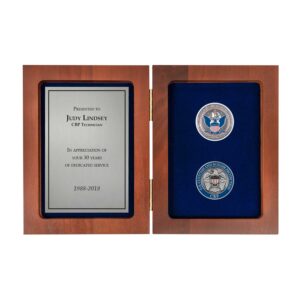 Personalized Book Box w/ Coins (CBP) - Antique Nickel
