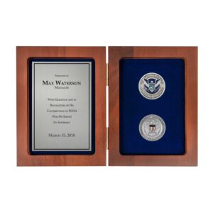 Personalized Book Box w/ Coins (FEMA) - Antique Silver