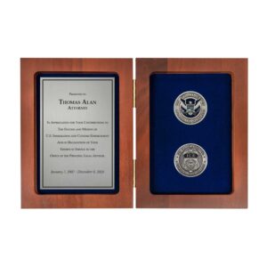 Personalized Book Box w/ Coins (ICE) - Antique Silver