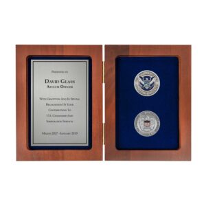 Personalized Book Box w/ Coins (USCIS) - Antique Silver