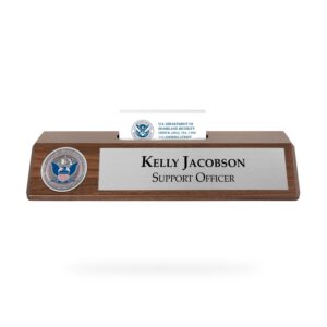 Nameplate / Biz Card Holder (CBP) - Silver/Walnut