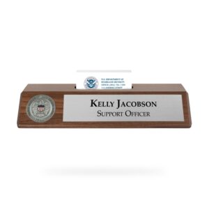 Nameplate / Business Card Holder (FEMA) - Silver/Walnut