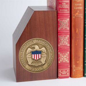 Alternative view of Medallion Bookend Set (FEMA) - Antique Brass