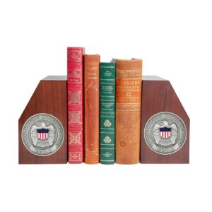Medallion Bookend Set (FEMA) - Antique Silver