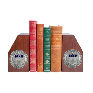 Medallion Bookend Set (ICE) - Antique Silver