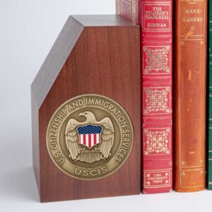 Alternative view of Medallion Bookend Set (USCIS)