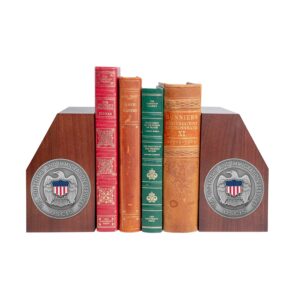 Medallion Bookend Set (USCIS) - Antique Silver