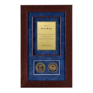 Alternative view of Recognition Shadow Box (Cherry) w/ Coins (CBP)