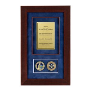 Recognition Shadow Box (Cherry) w/ Coins (CISA)