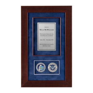 Recognition Shadow Box (Cherry) w/ Coins (CISA) - Silver