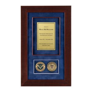 Recognition Shadow Box (Cherry) w/ Coins (DHS)