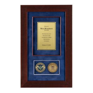 Recognition Shadow Box (Cherry) w/ Coins (FEMA)
