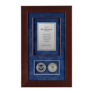 Recognition Shadow Box (Cherry) w/ Coins (FEMA) - Silver