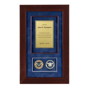 Alternative view of Recognition Shadow Box (Cherry) w/ Coins (TSA)