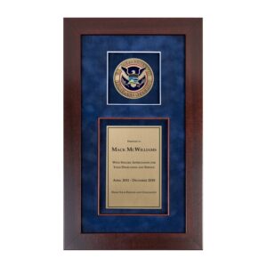 Recognition Shadow Box (Cherry) w/ Medallion (DHS) - Antique Brass