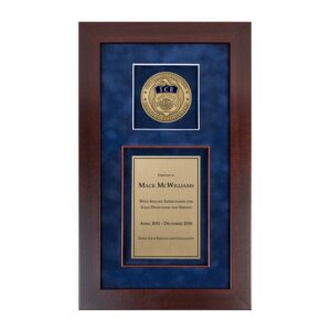 Recognition Shadow Box (Cherry) w/ Medallion (ICE) - Antique Brass