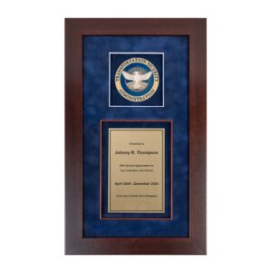Alternative view of Recognition Shadow Box (Cherry) w/ TSA Medallion