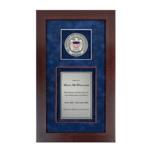 Recognition Shadow Box (Cherry) w/ Medallion (USCIS)
