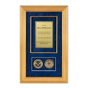 Recognition Shadow Box (Gold) w/ Coins (DHS)