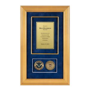 Alternative view of Recognition Shadow Box (Gold) w/ Coins (FEMA)