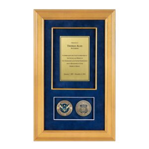 Recognition Shadow Box (Gold) w/ Coins (ICE)