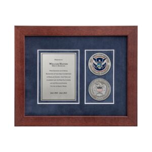Desk Frame w/ 2 Coins Award (DHS) - Nickel-Silver