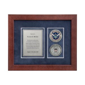 Desk Frame w/ 2 Coins Award (FEMA) - Nickel-Silver